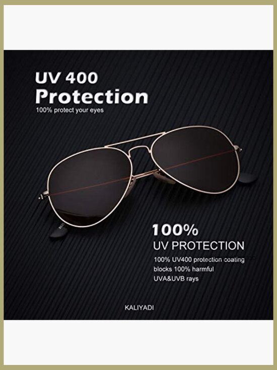 Polarized Aviator Sunglasses with UV Protection, Metal Frame